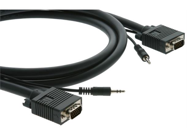 Kramer VGA & Audio Kabel -  3,0 m 26AWG Sort 